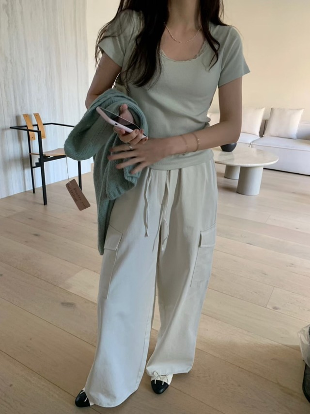 (予約) pretty young thing / Letter cargo pants 3color　