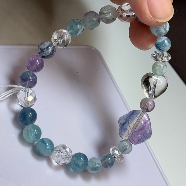 エンジェルフェザーフローライト・デザインブレスレット