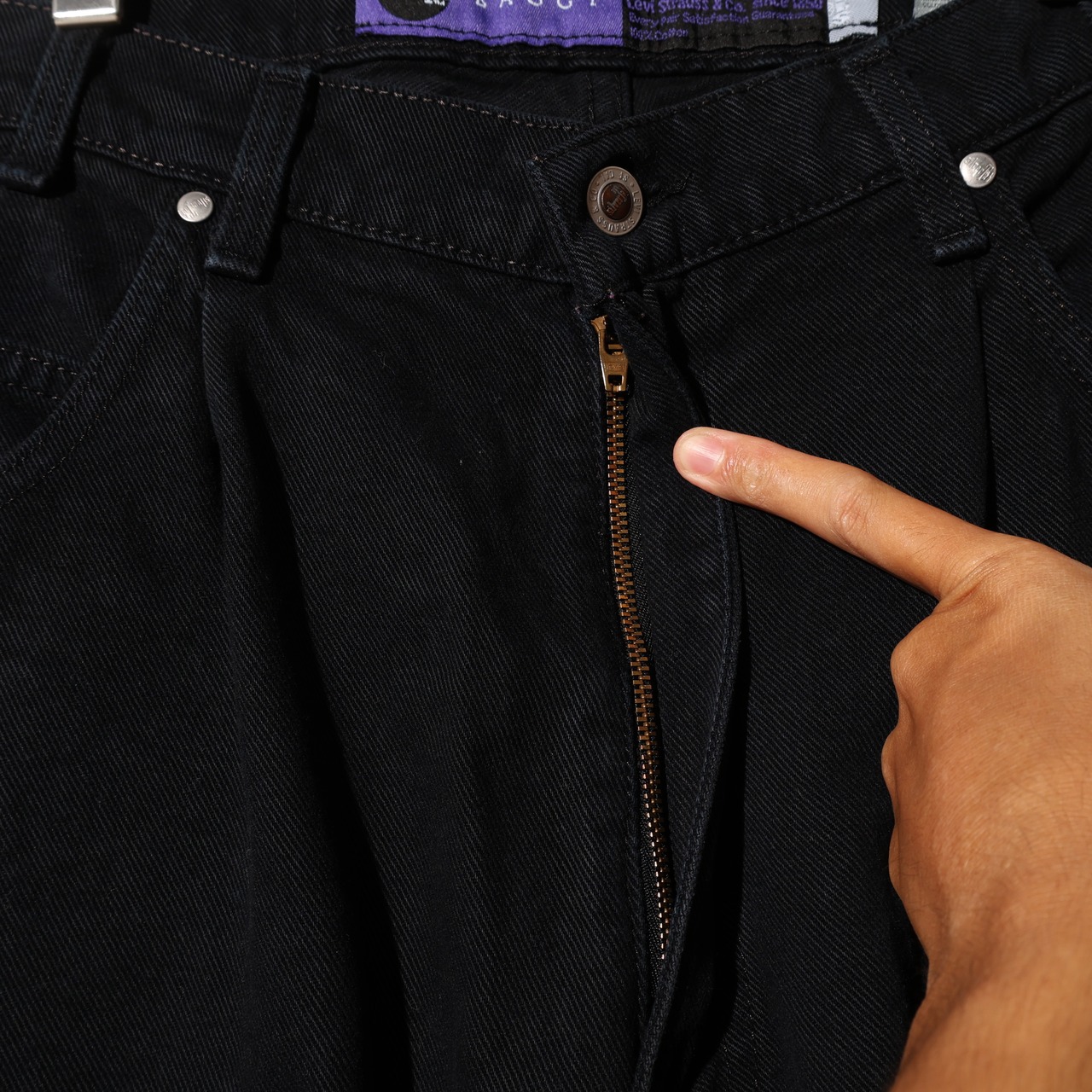 極美品 36×30 USA 95年 Baggy Silvertab Levi’s ブラックデニムパンツ リーバイス シルバータブ