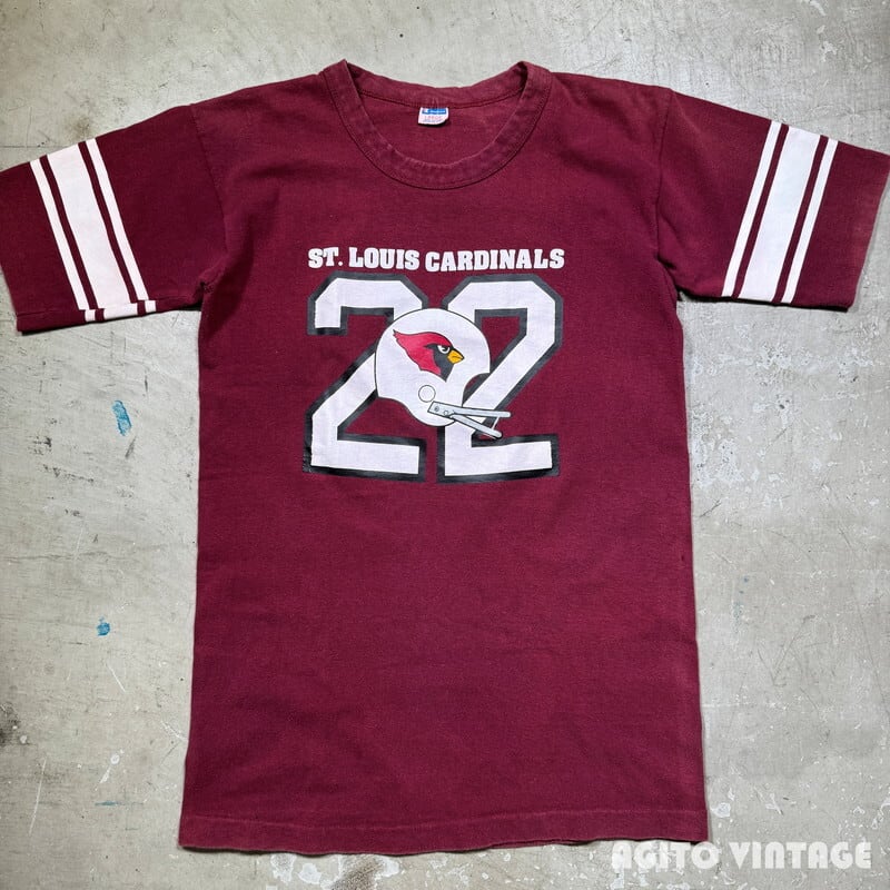 70's~ Champion チャンピオン WIN Tee フットボールTee ST.LOUIS CARDINALS セントルイスカージナルズ バータグ LARGE USA製 希少 ヴィンテージ BA-2553 RM2972H