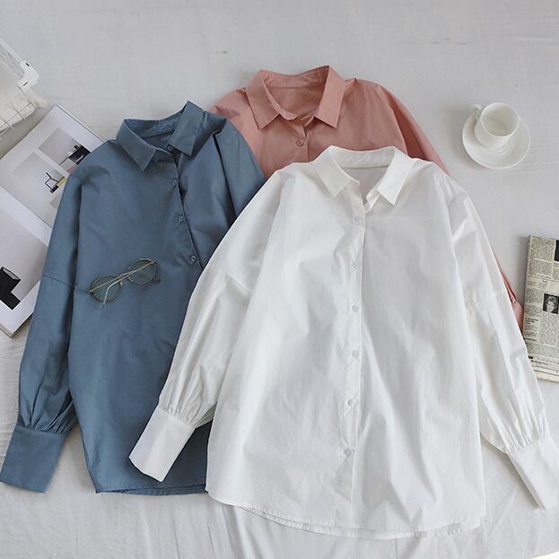 春新作 シャツ レディース シャツブラウス ブラウス レディース 長袖 白 シャツ レディース 韓国ファッション 春 夏 秋 レディース トップス 無地 ランタンスリーブ かっこいい Viento レディースファッションお取り寄せカタログ