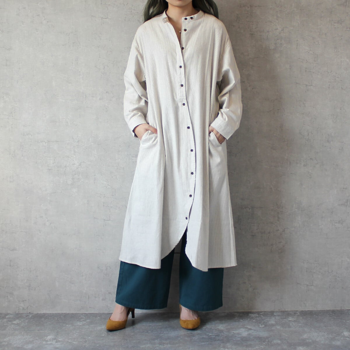 シャツワンピース ネルストライプ シャツ ロングシャツ | starcloset