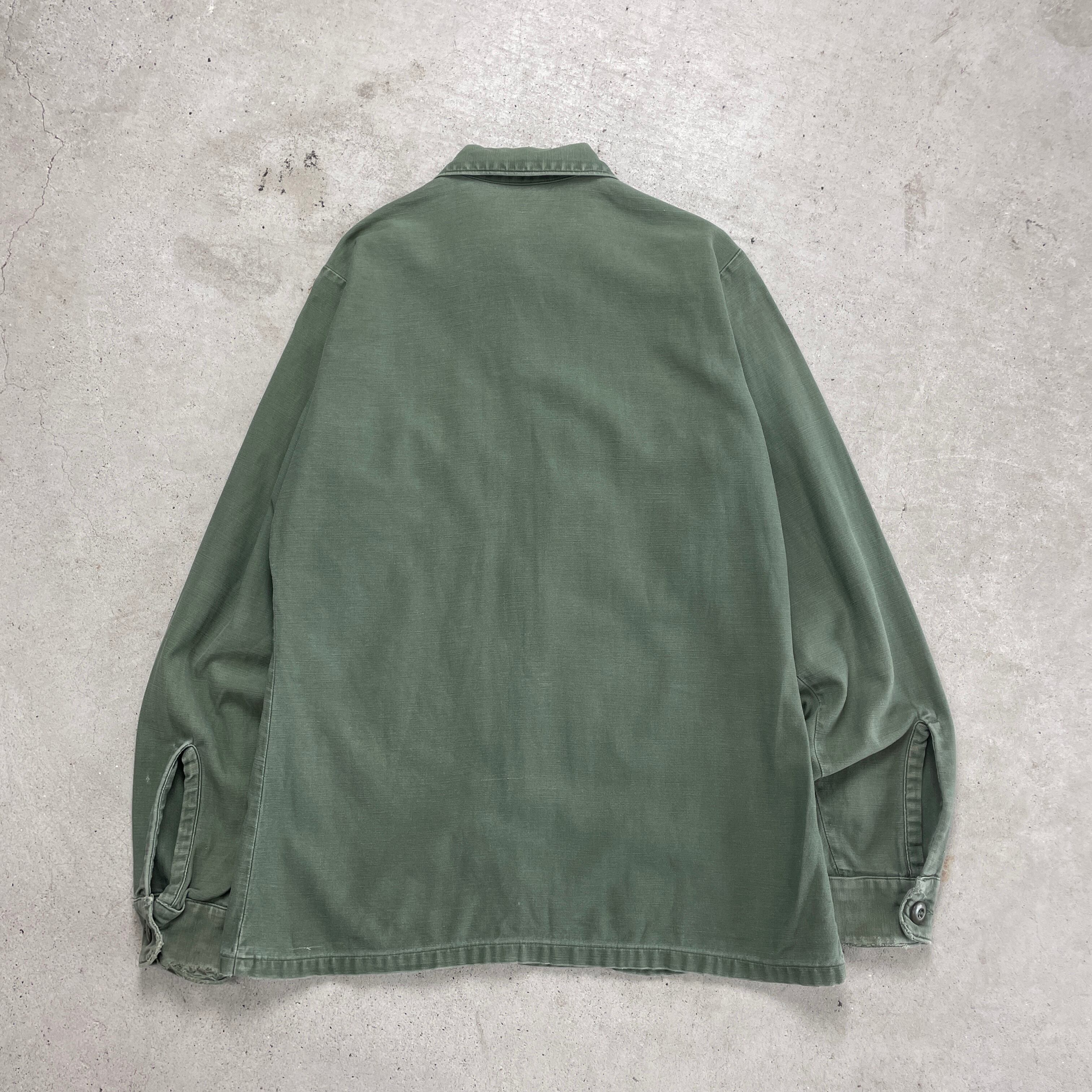70年納品 U.S.ARMY 米軍実品 OG-107 ユーティリティシャツ メンズS相当
