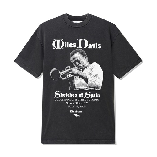 BUTTER GOODS x MILES DAVIS SKETCHES OF SPAIN TEE WASHED BLACK
