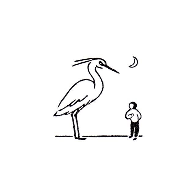 初めまして　Greet the Snowy Heron