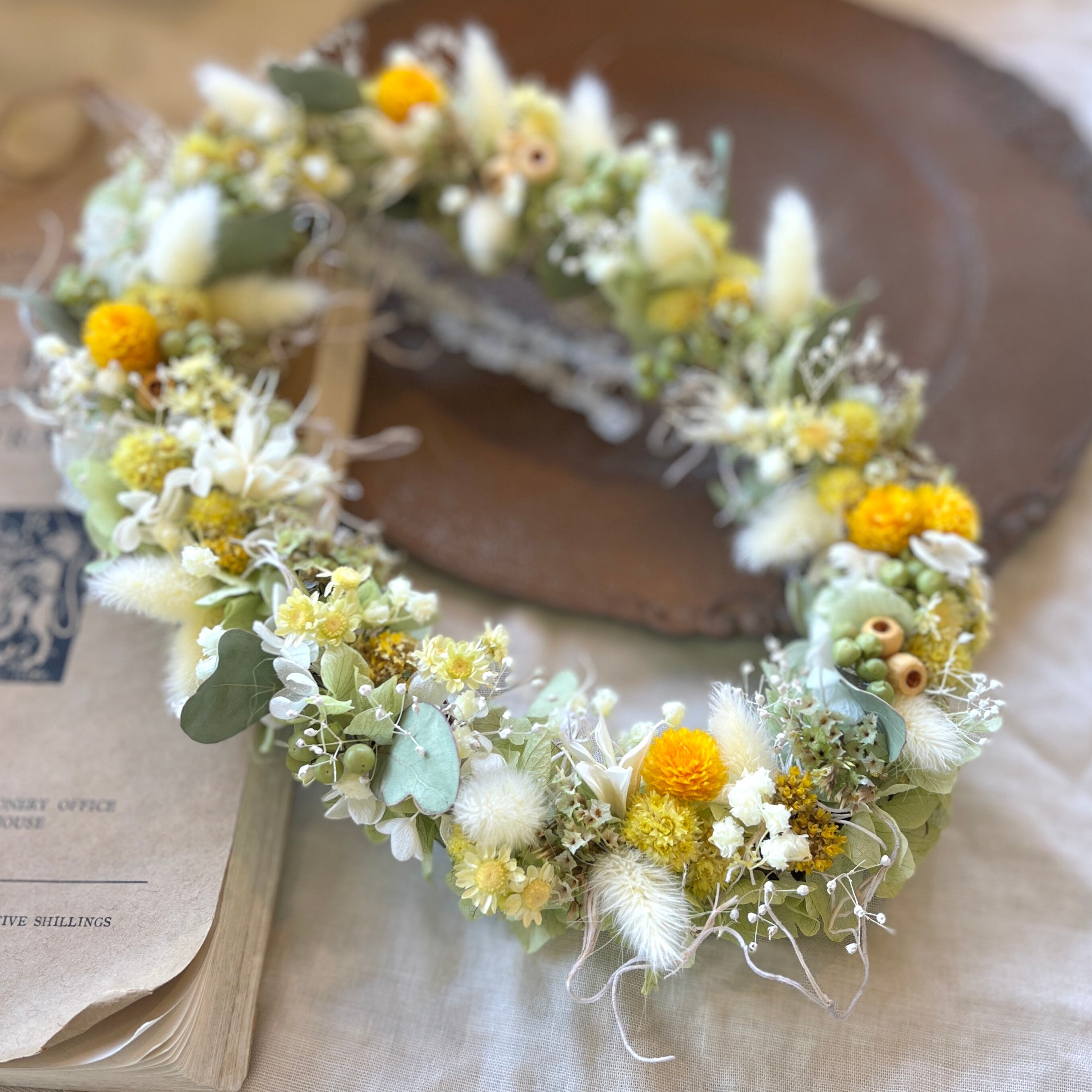 ポポラスとスターチスのハーフリース* * ラッピング無料 お洒落 プレゼント 春 ポポラスとスターチスのハーフリース* * ラッピング無料 お洒落