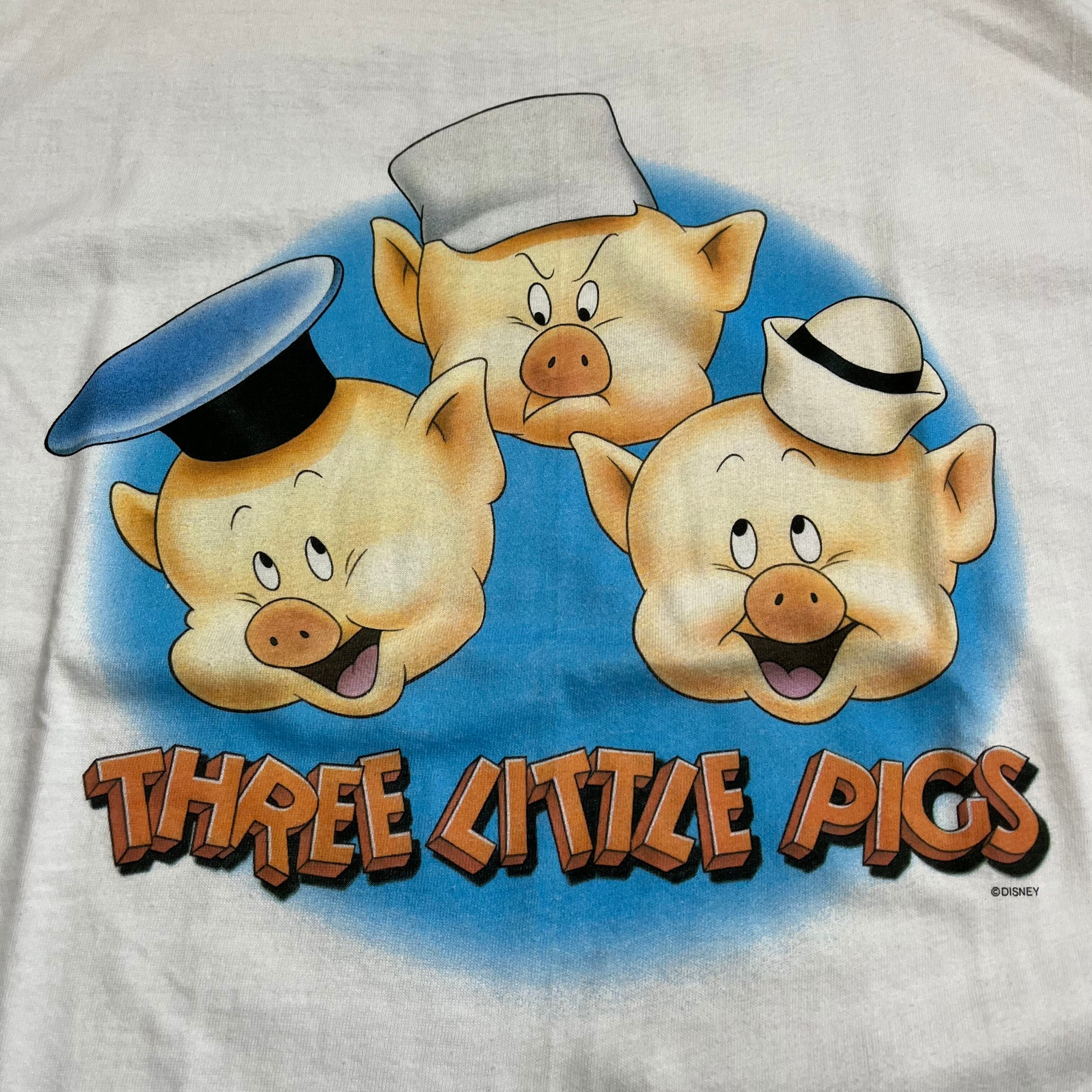 3匹の子豚(three little pigs) Tシャツ　90s