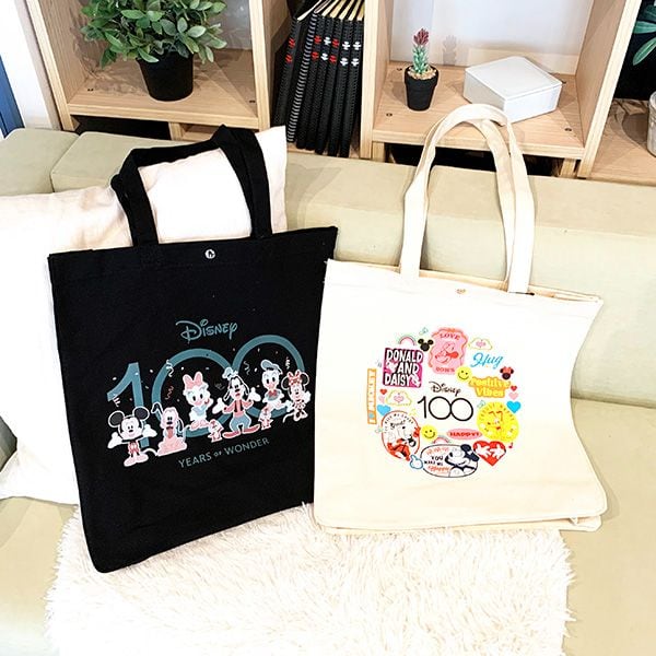 ディズニー 100周年 ミッキー キャンパストートバッグ （アイボリー