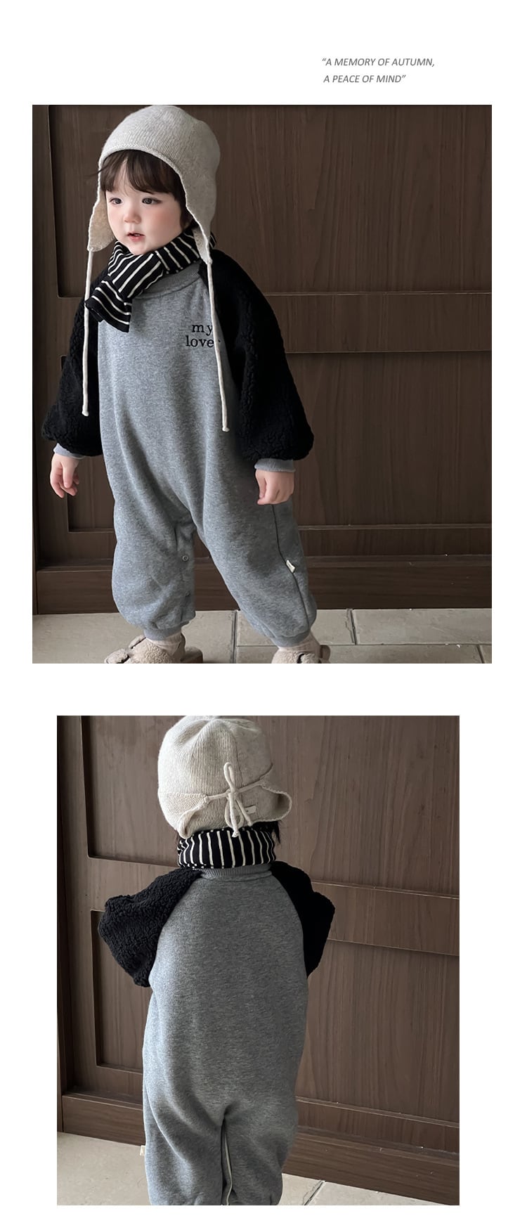 2color 裏起毛my loverカバーオール