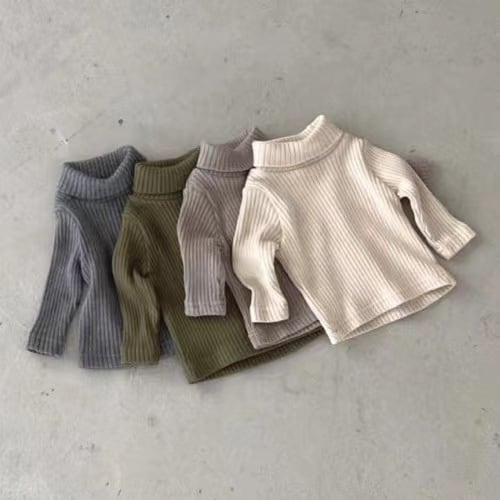 【BABY】韓国風 シンプル系ハイネックシャツ