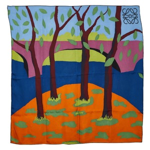 ロエベ × ジョン アレン スカーフ マルチカラー シルク レディース LOEWE 【中古】