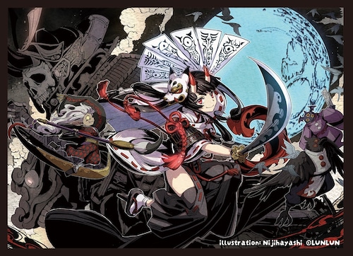 ★新作スリーブ 80枚入り【ニジハヤシ先生描き下ろし/逢魔が月】限定生産品