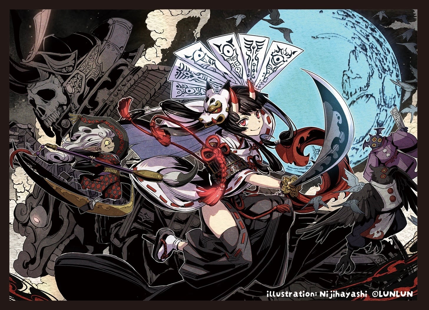 ★新作スリーブ 80枚入り【ニジハヤシ先生描き下ろし/逢魔が月】限定生産品