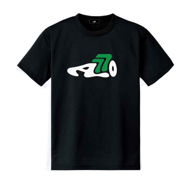 Logo dry T-shirt / black×green