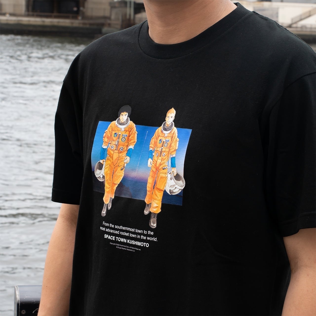 スペースタウン串本×宇宙兄弟〉Tシャツ 南波兄弟 ブラック L/XL