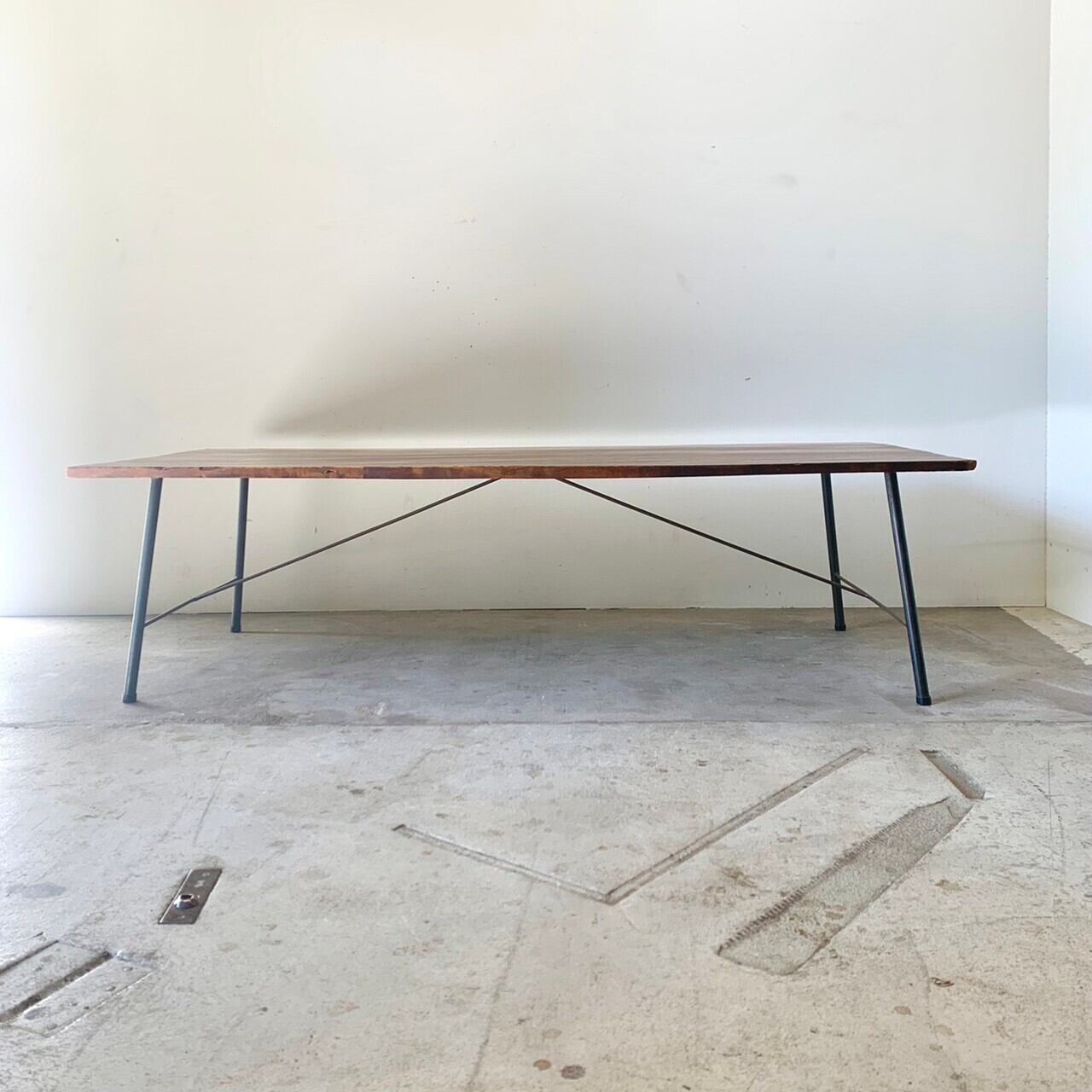 鉄脚のローテーブル　古家具　0605