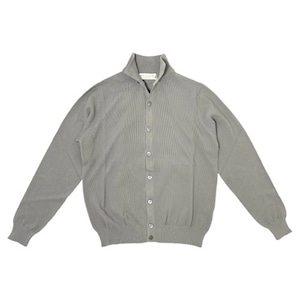 FILIPPO DE LAURENTIIS(フィリッポ デ ローレンティス)standing collar crepe cotton knit cardigan(BB1ML08/929)/GRAY