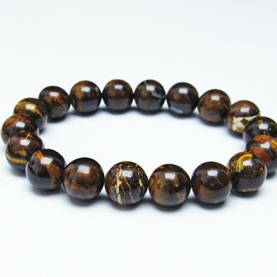 ボルダーオパール ブレスレット 12mm アイアンオパール 一点物 メール便送料無料 [M便 1/10] 111-29489