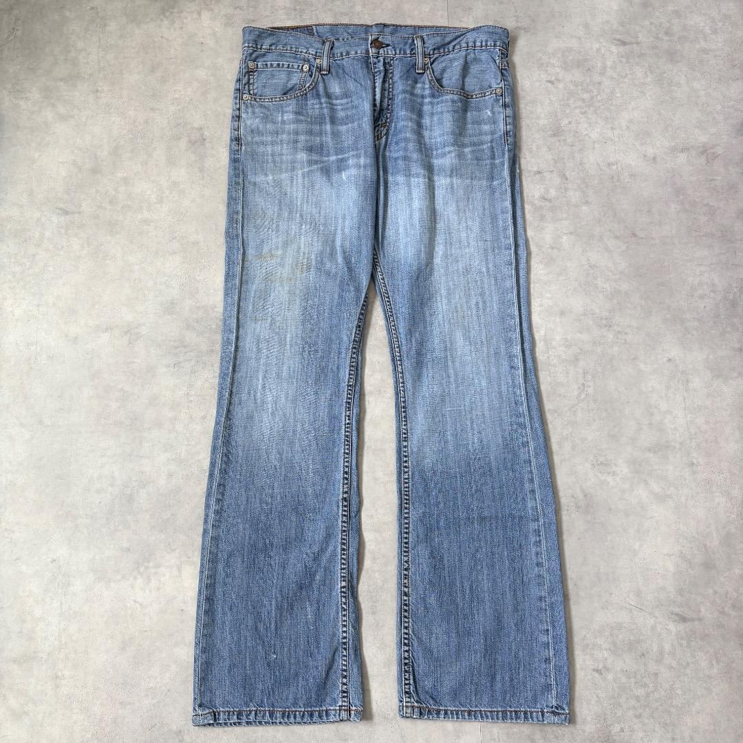 リーバイス527 Levis W34 フレア ブーツ 青 古着 ヒゲ 21586