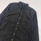 23区HOMME ニジュウサンク シャンブレー 長袖シャツ 46/ブラック系 メンズ