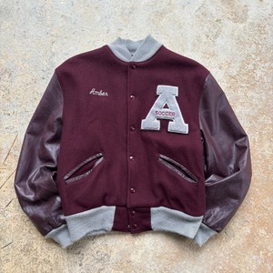 90s USA製 MECA SPORTSWEAR レザー切替 スタジャン