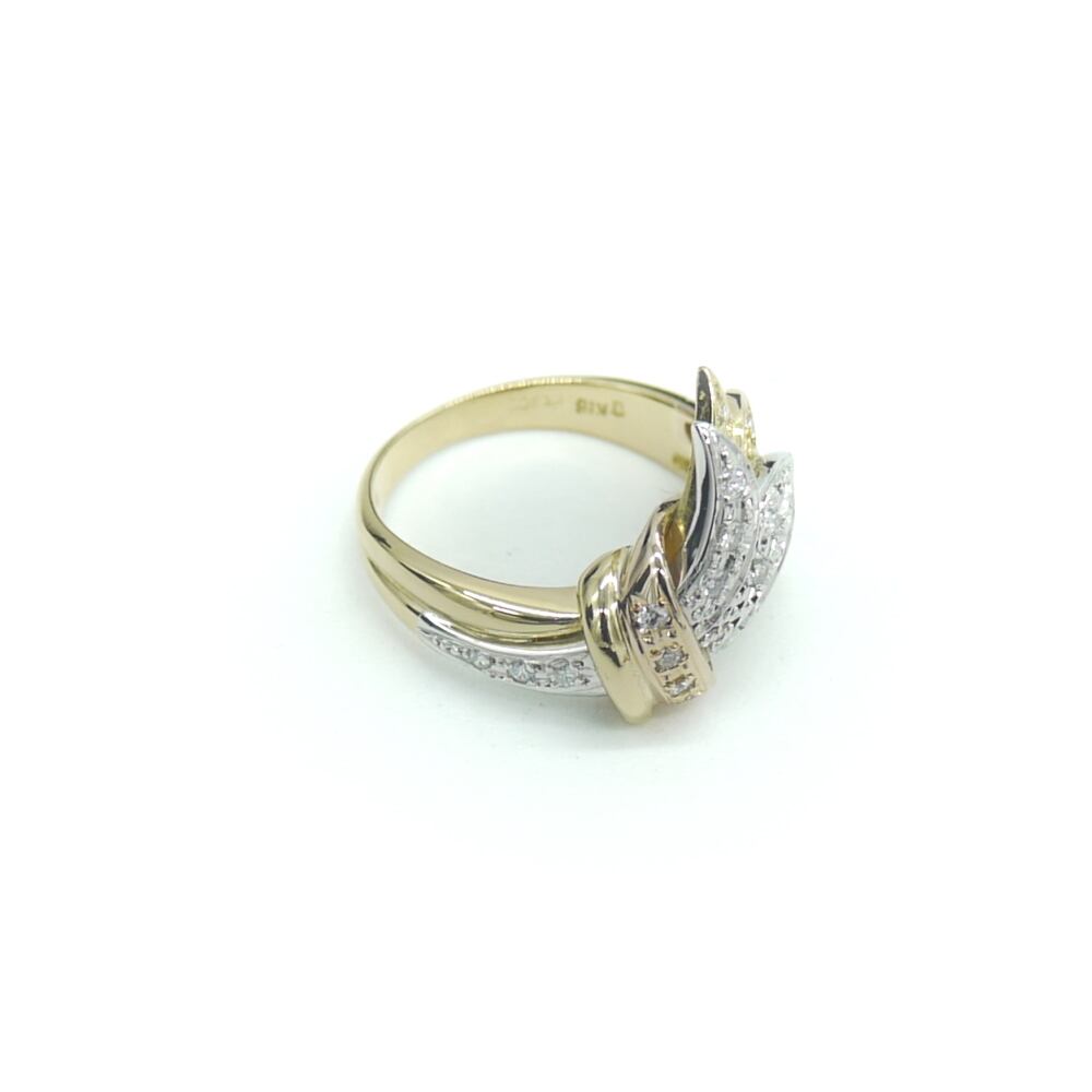 K18/Pt900 ダイヤモンド コンビ デザインリング 18金 プラチナ 指輪