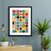 Colorful Dots｜鮮やかなドットが躍るモダンアートポスター｜遊び心と洗練が共存するポップでスタイリッシュなインテリアA4ポスター