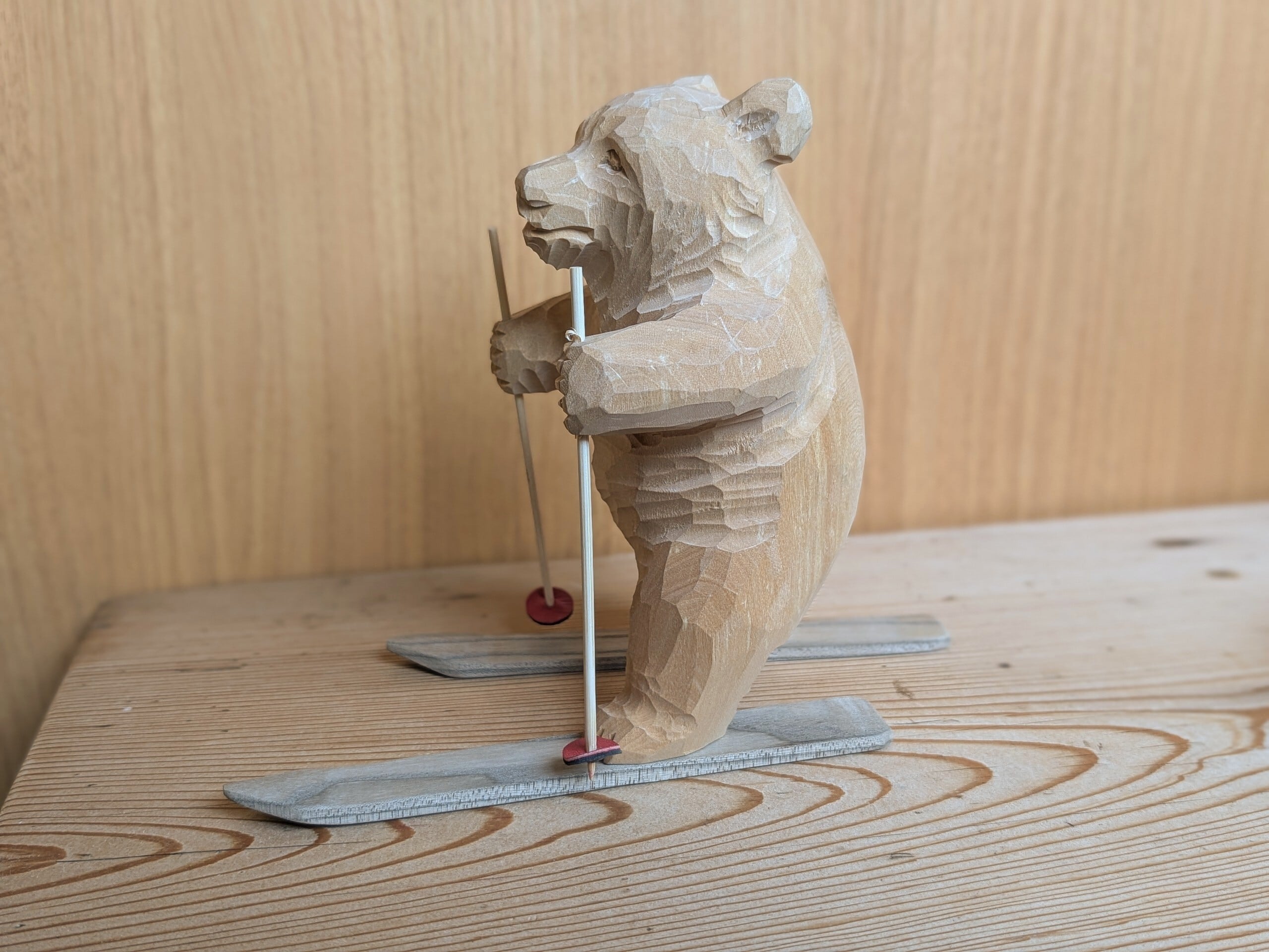 上西捷敏 スキー熊 #2 | 木彫りの熊 | inoya | Basic Life Store