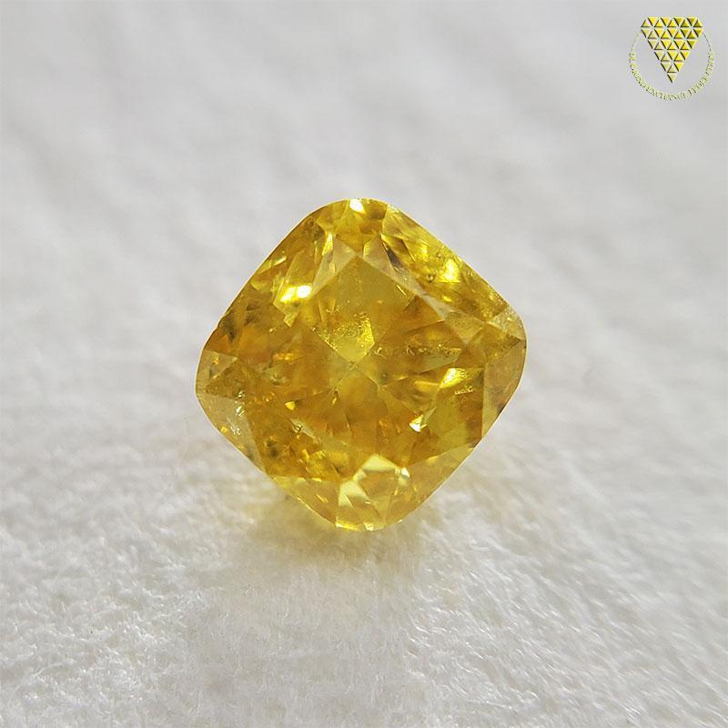 0.401 ct Fancy Vivid Yellow SI2 CGL 天然 イエロー ダイヤモンド