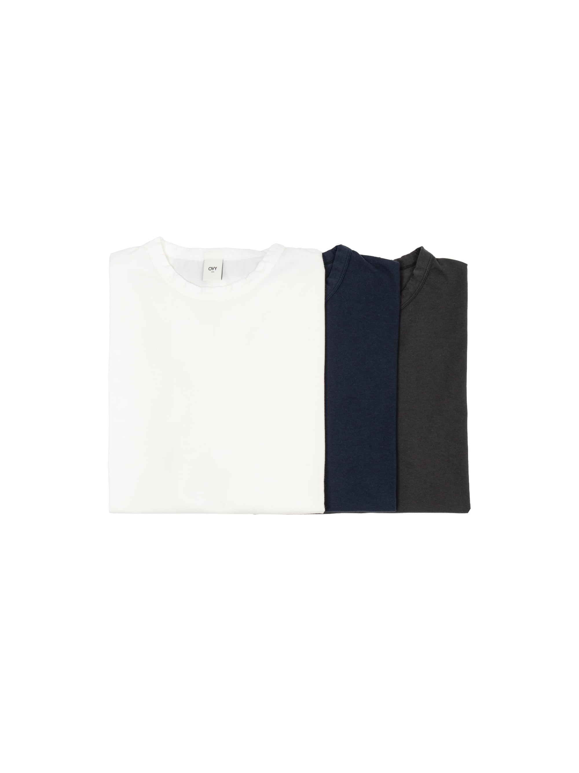 US Organic Supima Cotton 3pac T-shirts (white&navy&black) | OVY