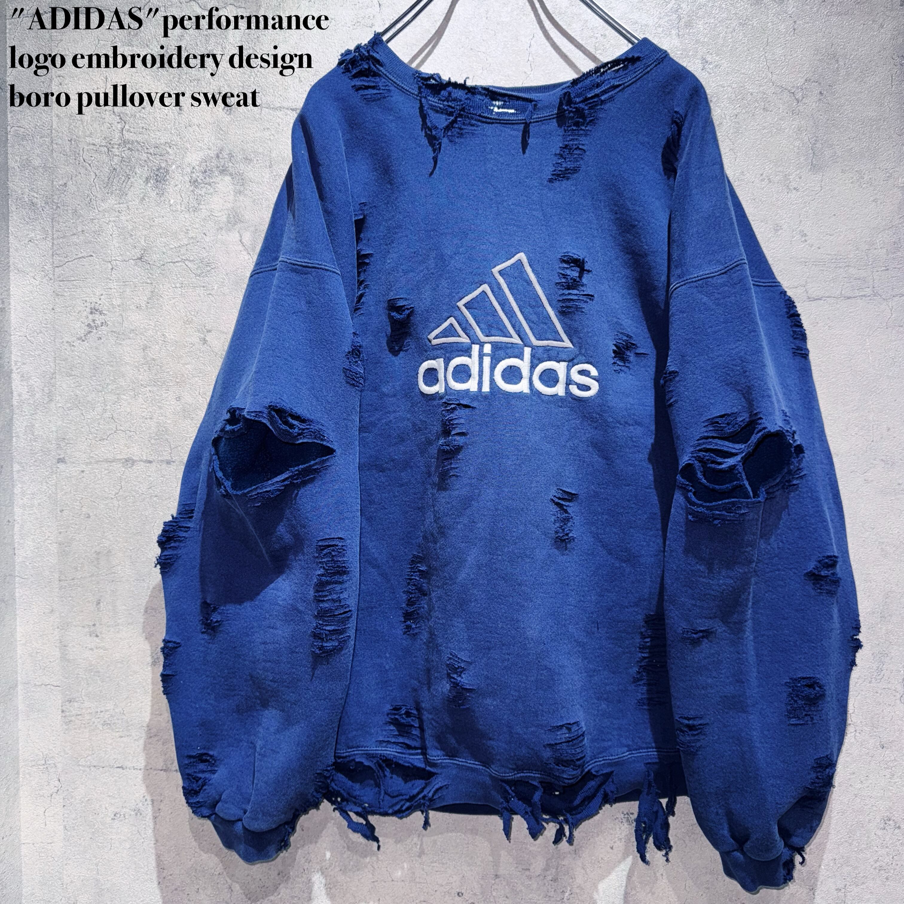 "ADIDAS"performance logo embroidery design boro pullover sweat