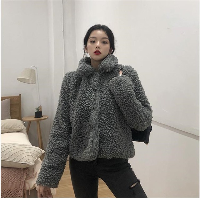 着まわし抜群 気質 OL 子羊の毛 ラペル 暖かい 厚手 短いスタイル コート おしゃれな 冬 気高い