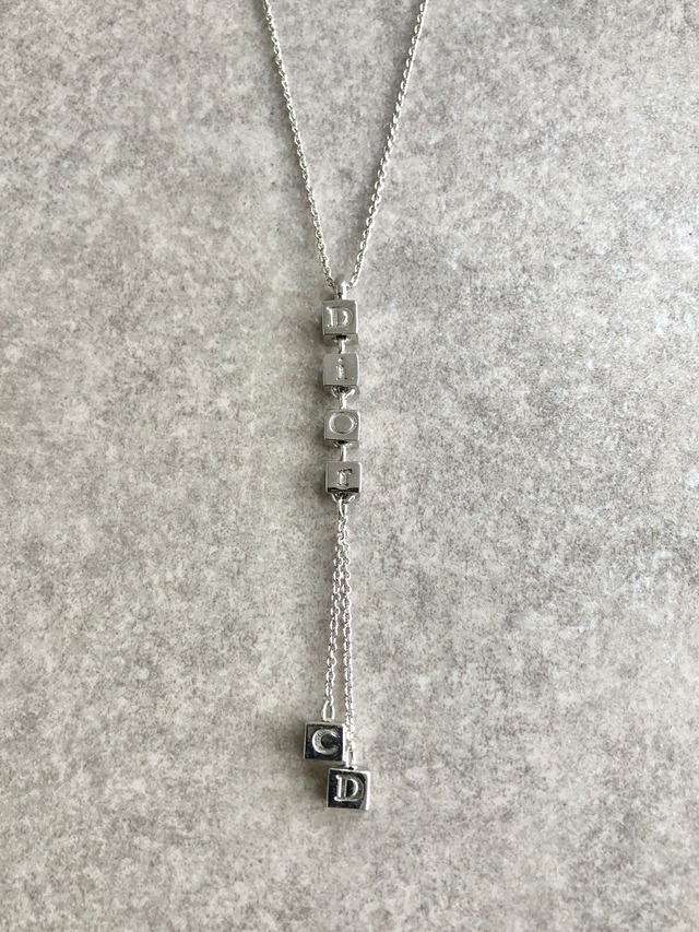 Christian Dior クリスチャン ディオール ネックレス シルバー キューブ vintage ヴィンテージ オールド j5k8kf