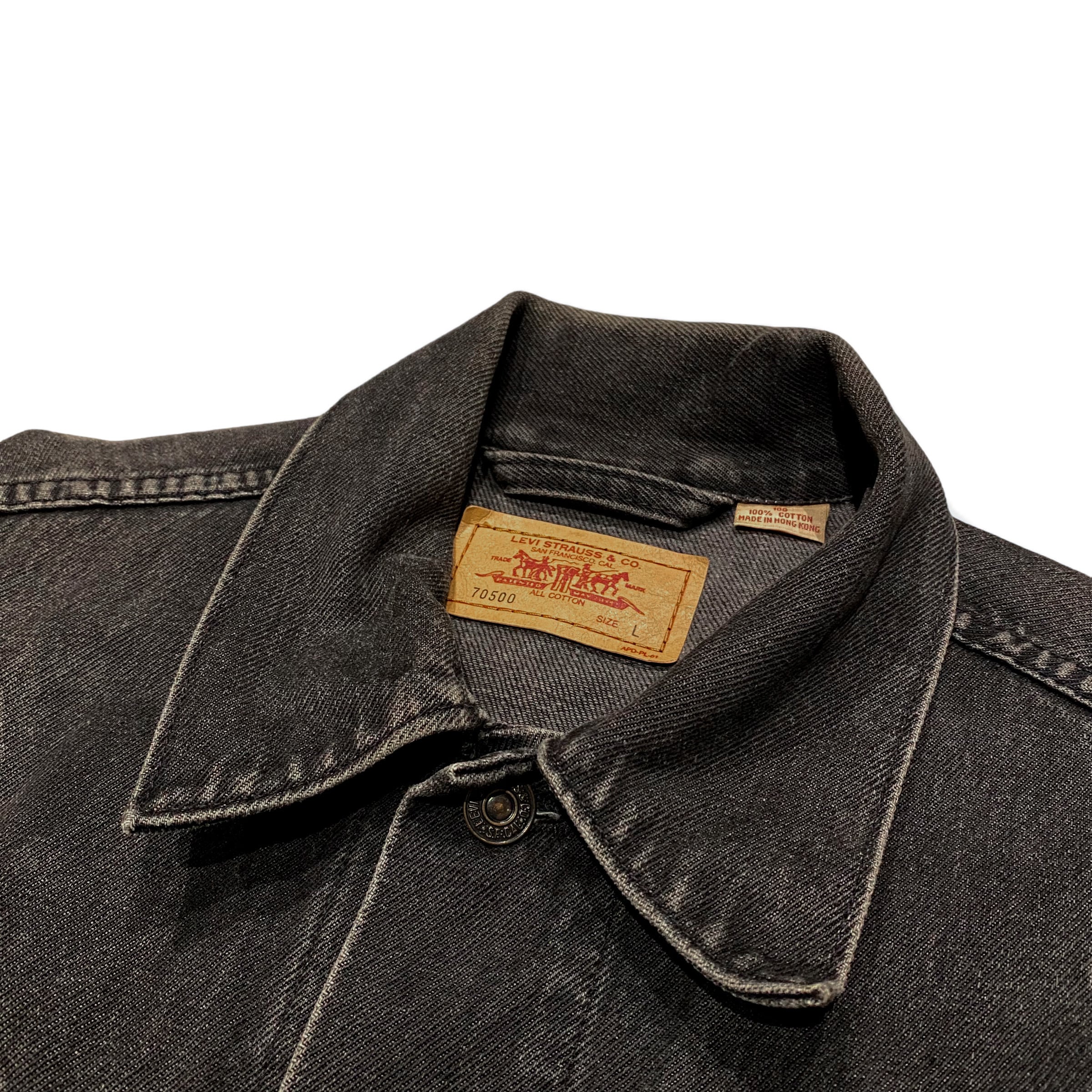 90-00's Levi's 70500 Black Denim Jacket L / リーバイス デニム