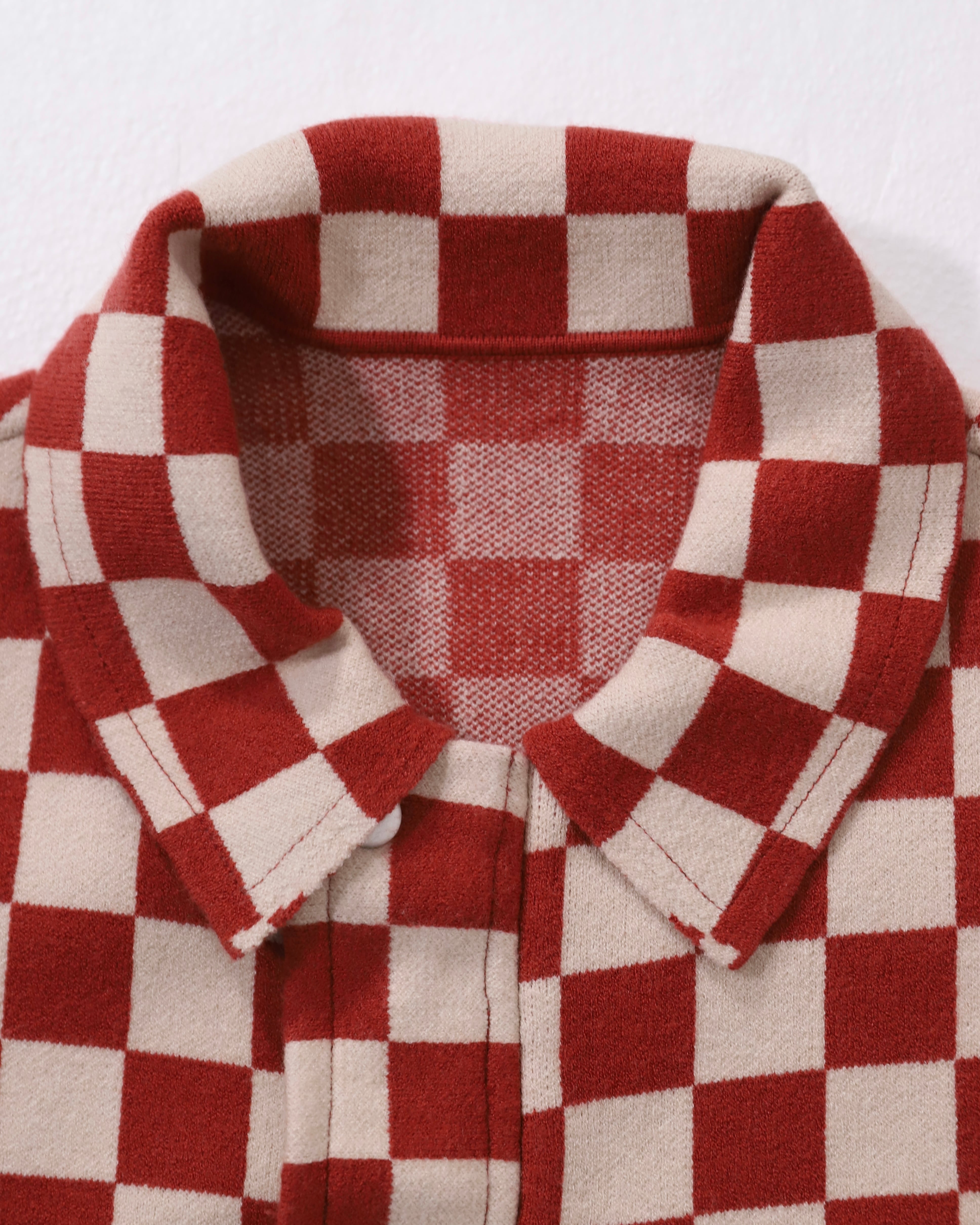 残りラスト1点|Jacquard Knit Blouson/Black Checker | AMBERGLEAM
