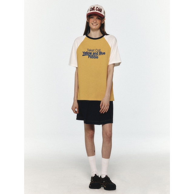 [teket] Pebble Raglan Tee Yellow 正規韓国ブランド 韓国ファッション 韓国代行 半袖 Tシャツ