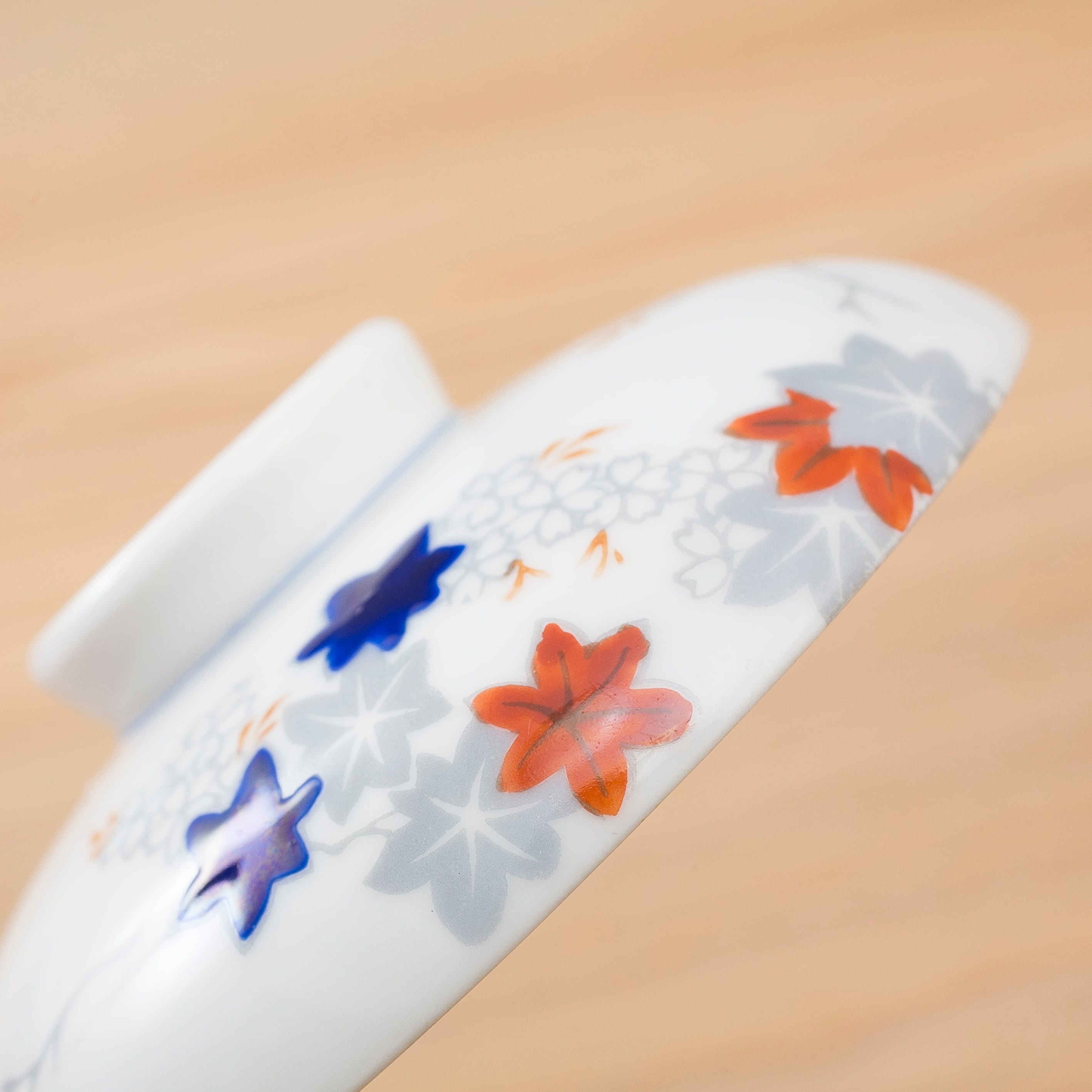 東陶 東洋陶器 雲錦 桜 紅葉 蓋付茶碗 磁器 和食器 珍品 レトロ モダン