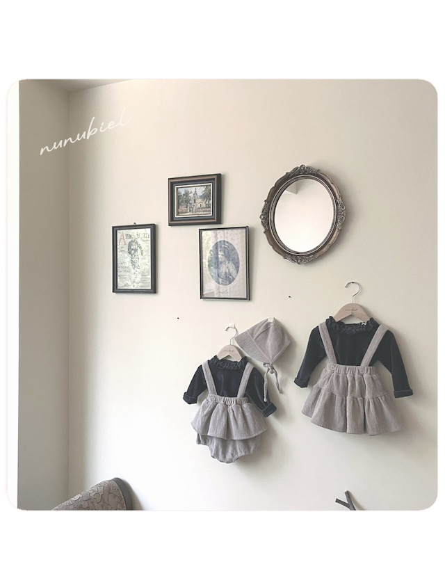 〘即納〙nunubiel / S size _ bebe peach rompers & bonnet