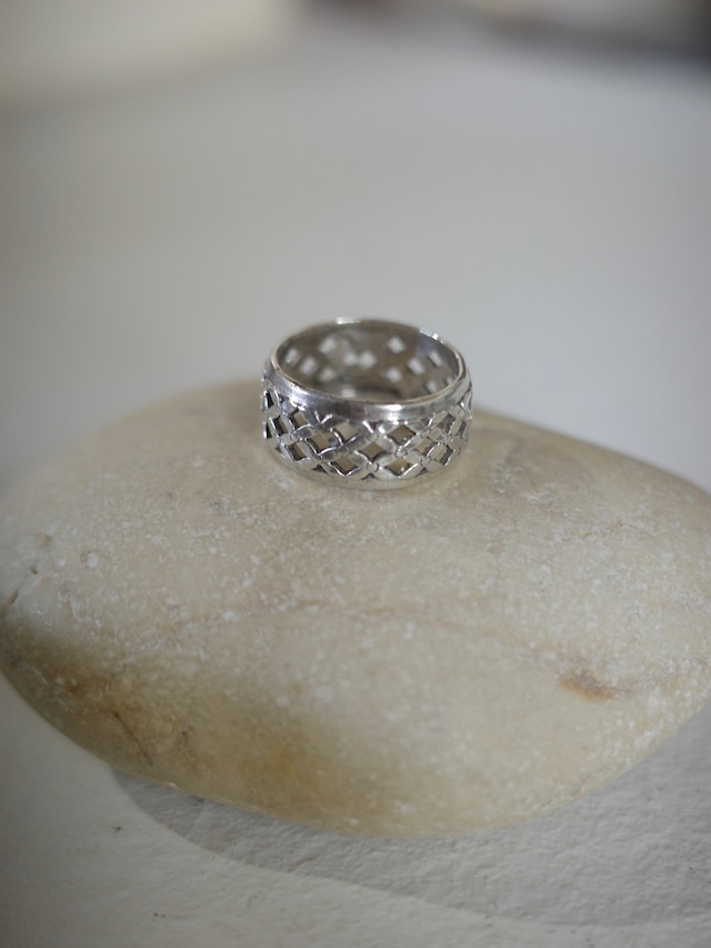 <vintage silver925>woven textured ring