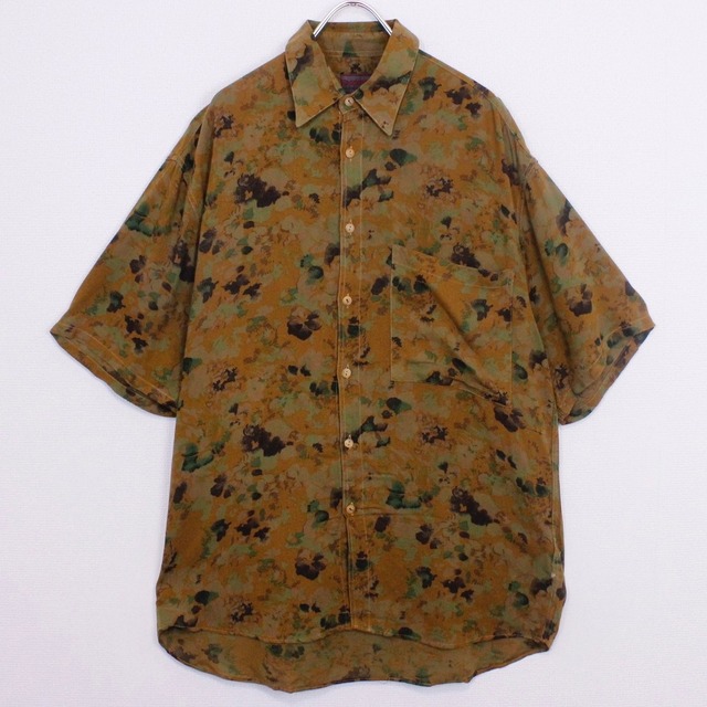 【Caka act2】Ethnic Flower Total Pattern S/S Shirt