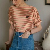 Marinière Rouge Border Tee F0741