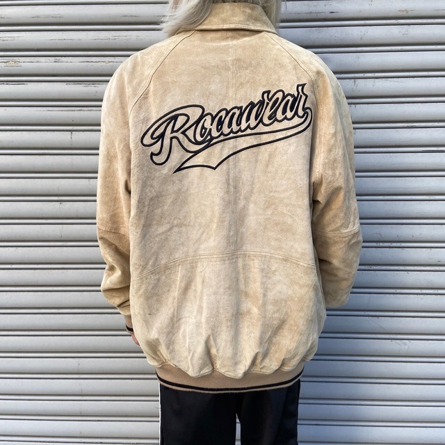 90s ROCAWEAR ロカウェア スエードジャケット レザー ベージュ L