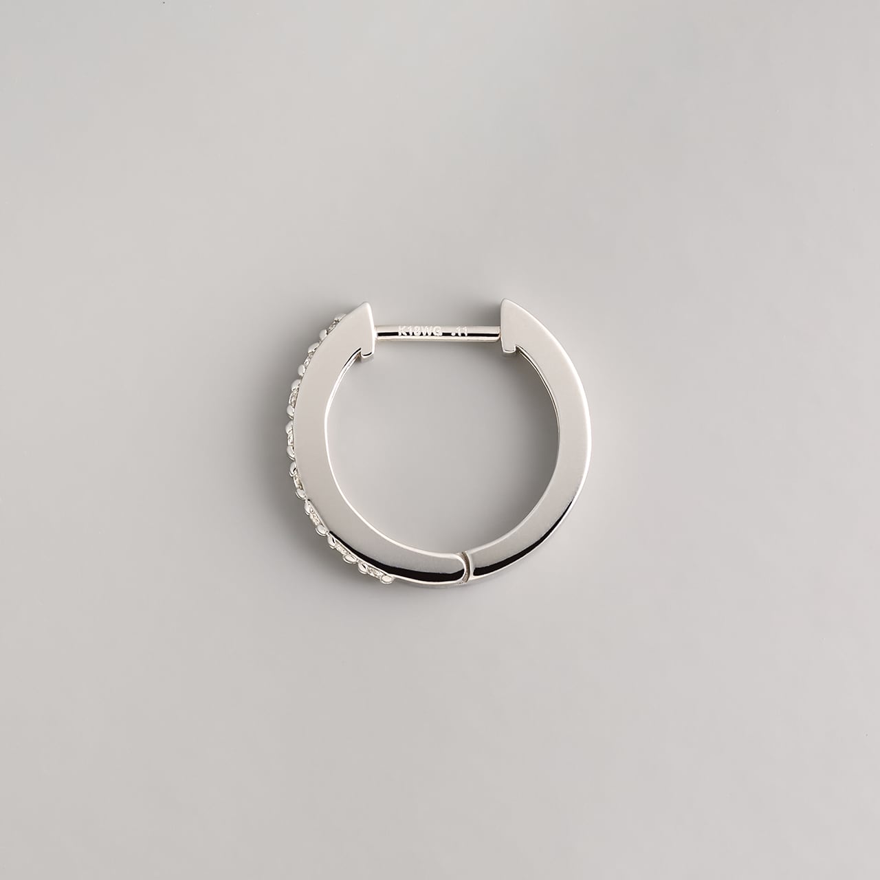 K18ホワイトゴールド 直径15mm ダイヤモンドフープピアス 【MKW0100P1