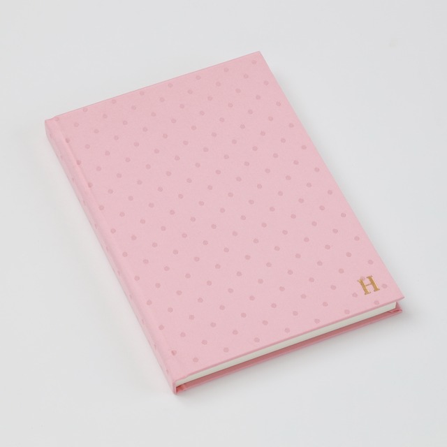 【HONcept】テキスタイルノート Charm Dot（水玉） - Peach Pink 45（ピーチピンク）ノート