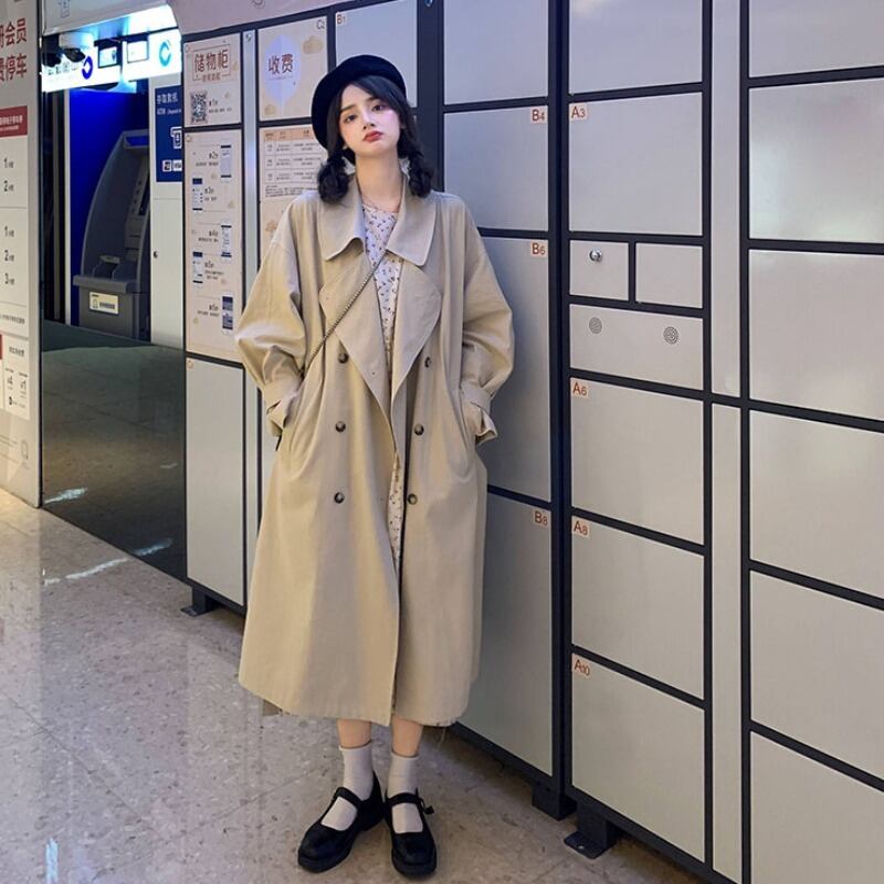 カーキジャケット スプリングオータム薄手コート 春物 秋物 YY-ファッション64124613366