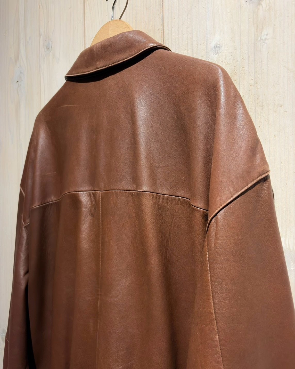 a.k.a.C.a.k.a vintage】Brown Color Vintage Zip Up Lamb Leather