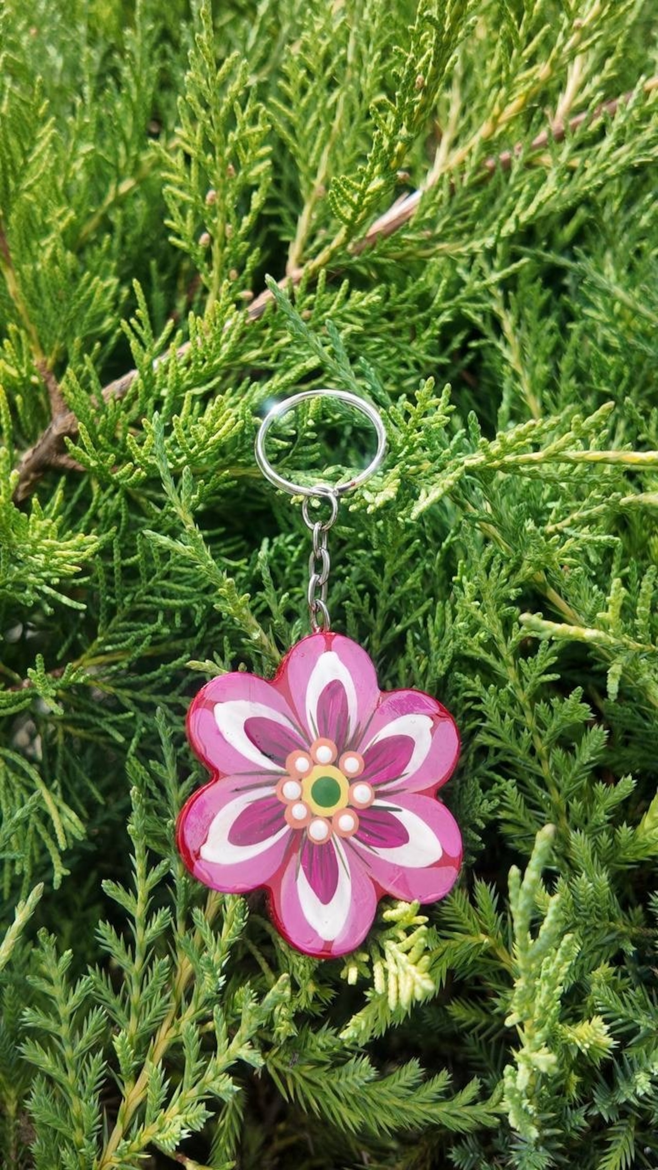 木製キーホルダー・花（製作者：巨匠ホメンコ作） - 5