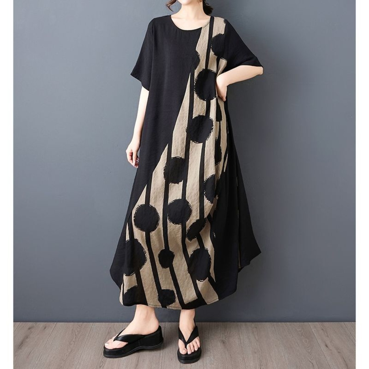 アートパターン Aライン ワンピース  30161