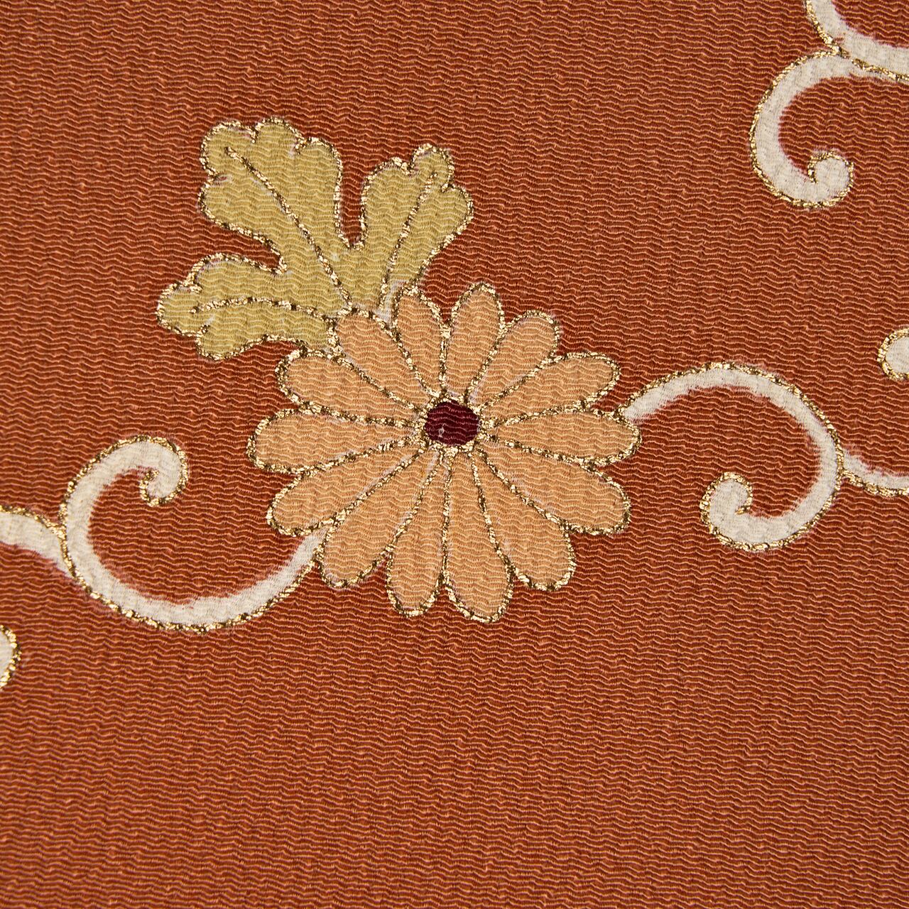 志ま亀 菊唐草の模様 手描友禅開名古屋帯【未着用品】 | かわの屋
