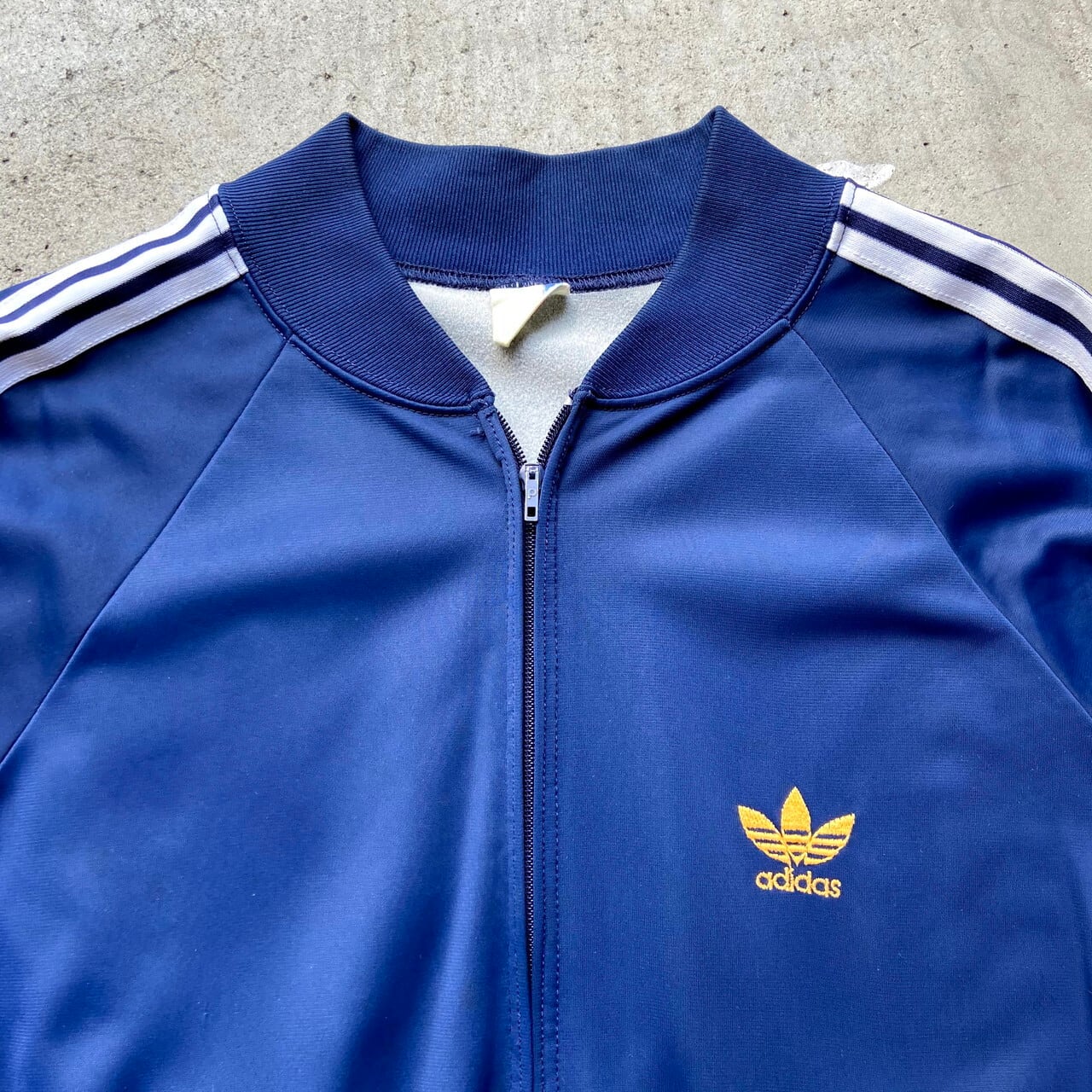 adidas フランス製 金ロゴ ATP ジャージ 紺トラックジャケット 80s